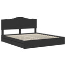 vidaXL Tárolós Ágy fejtámlával fiókkal Fekete 200 x 200 cm Faanyag