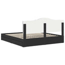 vidaXL Tárolós Ágy fejtámlával fiókkal Fekete 200 x 200 cm Faanyag