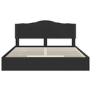 vidaXL Tárolós Ágy fejtámlával fiókkal Fekete 200 x 200 cm Faanyag