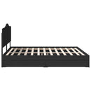 vidaXL Tárolós Ágy fejtámlával fiókkal Fekete 200 x 200 cm Faanyag