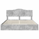 vidaXL Tárolós Ágy fejtámlával Beton Szürke 200 x 200 cm Faanyag
