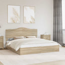 vidaXL Tárolós Ágy fejtámlával Sonoma tölgy 180 x 200 cm Faanyag