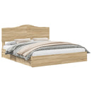 vidaXL Tárolós Ágy fejtámlával Sonoma tölgy 180 x 200 cm Faanyag