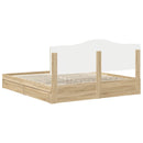 vidaXL Tárolós Ágy fejtámlával Sonoma tölgy 180 x 200 cm Faanyag