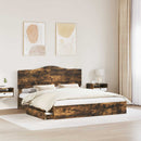 vidaXL Tárolós Ágy fejtámlával Füstölt tölgy 180 x 200 cm Faanyag