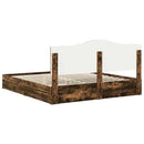 vidaXL Tárolós Ágy fejtámlával Füstölt tölgy 180 x 200 cm Faanyag