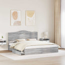 vidaXL Tárolós Ágy fejtámlával Szürke Sonoma 180 x 200 cm Faanyag