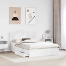 vidaXL Tárolós Ágy fejtámlával fiókkal Fehér 160 x 200 cm Faanyag