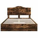 vidaXL Tárolós Ágy fejtámlával Füstölt tölgy 160 x 200 cm Faanyag