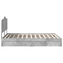 vidaXL Tárolós Ágy fejtámlával Beton Szürke 150 x 200 cm Faanyag