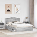 vidaXL Tárolós Ágy fejtámlával Szürke Sonoma 150 x 200 cm Faanyag
