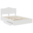 vidaXL Tárolós Ágy fejtámlával fiókkal Fehér 140 x 190 cm Faanyag