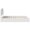 vidaXL Tárolós Ágy fejtámlával fiókkal Fehér 140 x 190 cm Faanyag