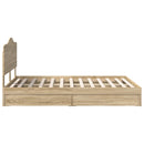 vidaXL Tárolós Ágy fejtámlával Sonoma tölgy 140 x 190 cm Faanyag