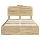 vidaXL Tárolós Ágy fejtámlával Sonoma tölgy 120 x 200 cm Faanyag