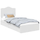 vidaXL Tárolós Ágy fejtámlával fiókkal Fehér 90 x 200 cm Faanyag