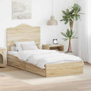 vidaXL Tárolós Ágy fejtámlával Sonoma tölgy 90 x 200 cm Faanyag