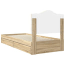vidaXL Tárolós Ágy fejtámlával Sonoma tölgy 90 x 200 cm Faanyag
