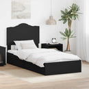 vidaXL Tárolós Ágy fejtámlával fiókkal Fekete 90 x 190 cm Faanyag