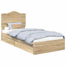 vidaXL Tárolós Ágy fejtámlával Sonoma tölgy 90 x 190 cm Faanyag