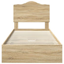 vidaXL Tárolós Ágy fejtámlával Sonoma tölgy 90 x 190 cm Faanyag