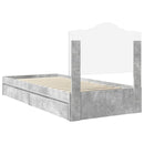 vidaXL Tárolós Ágy fejtámlával Beton Szürke 90 x 190 cm Faanyag