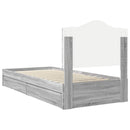 vidaXL Tárolós Ágy fejtámlával Szürke Sonoma 90 x 190 cm Faanyag
