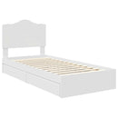 vidaXL Tárolós Ágy fiókkal fejtámlával Fehér 70 x 190 cm Faanyag