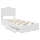 vidaXL Tárolós Ágy fiókkal fejtámlával Fehér 70 x 190 cm Faanyag