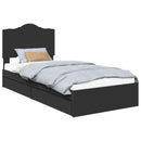 vidaXL Tárolós Ágy fiókkal fejtámlával Fekete 70 x 190 cm Faanyag