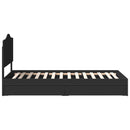 vidaXL Tárolós Ágy fiókkal fejtámlával Fekete 70 x 190 cm Faanyag