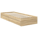 vidaXL Tárolós Ágy fiókkal tárolóval Sonoma tölgy 70 x 190 cm Faanyag