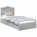 vidaXL Tárolós Ágy fiókkal tárolóval Szürke Sonoma 70 x 190 cm Faanyag