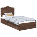 vidaXL Tárolós Ágy fiókkal fejtámlával Barna Tölgy 70 x 190 cm Faanyag