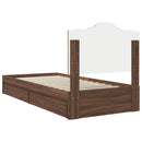 vidaXL Tárolós Ágy fiókkal fejtámlával Barna Tölgy 70 x 190 cm Faanyag