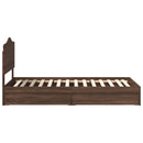 vidaXL Tárolós Ágy fiókkal fejtámlával Barna Tölgy 70 x 190 cm Faanyag
