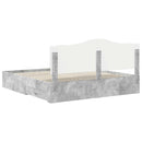 vidaXL Ágykeret fejtámlával fiókkal Beton Szürke 200 x 200 cm Faanyag