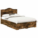 vidaXL Ágykeret fejtámlával fiókkal Füstölt tölgy 135 x 190 cm Faanyag