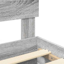 vidaXL Ágykeret fejtámlával fiókkal Szürke Sonoma 120 x 200 cm Faanyag