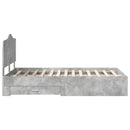 vidaXL Ágykeret fejtámlával fiókkal Beton Szürke 120 x 190 cm Faanyag