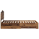 vidaXL Ágykeret fejtámlával fiókkal Öreg fa 100 x 200 cm Faanyag