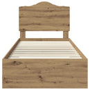vidaXL Ágykeret fejtámlával fiókkal Artisan tölgy 100 x 200 cm Faanyag