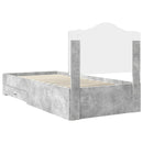 vidaXL Ágykeret fejtámlával fiókkal Beton Szürke 90 x 200 cm Faanyag