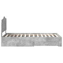 vidaXL Ágykeret fejtámlával fiókkal Beton Szürke 90 x 190 cm Faanyag