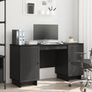 vidaXL Asztal Fekete Szerelt Fa 142,5 x 50 x 75 cm