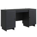 vidaXL Asztal Fekete Szerelt Fa 142,5 x 50 x 75 cm