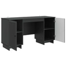 vidaXL Asztal Fekete Szerelt Fa 142,5 x 50 x 75 cm