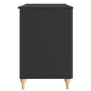 vidaXL Asztal polcokkal tárolóval Fekete 142,5 x 50 x 75 cm Szerelt Fa