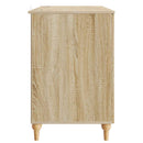vidaXL Asztal polcokkal tárolóval Sonoma 142,5 x 50 x 75 cm Szerelt Fa