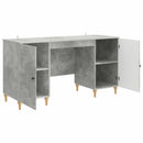 vidaXL Asztal polcokkal Betonszürke 142,5 x 50 x 75 cm Szerelt Fa